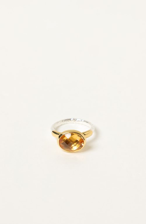 Anello bicolor con citrino