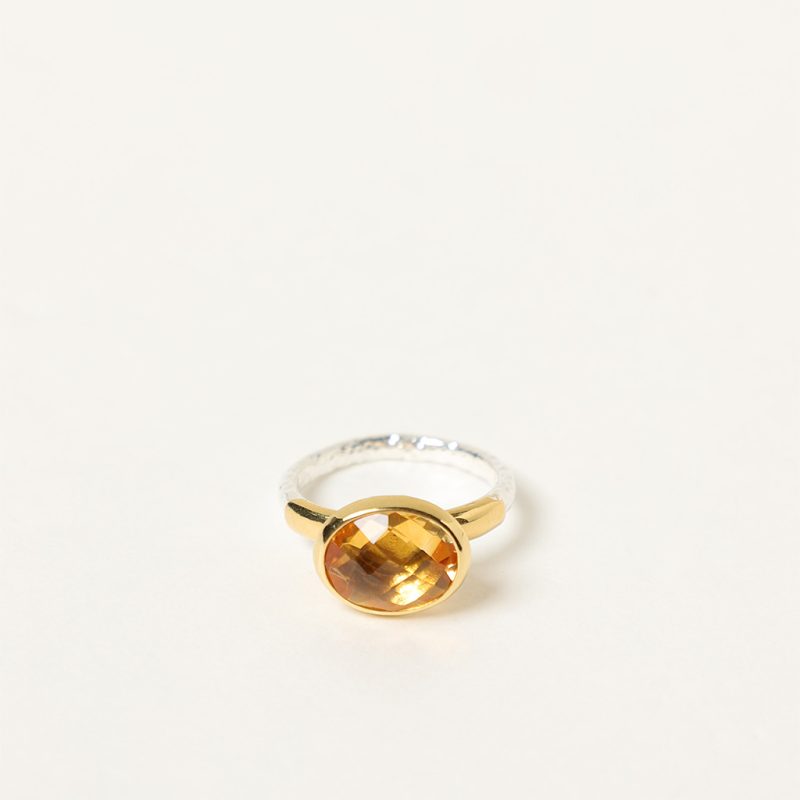 Anello bicolor con citrino