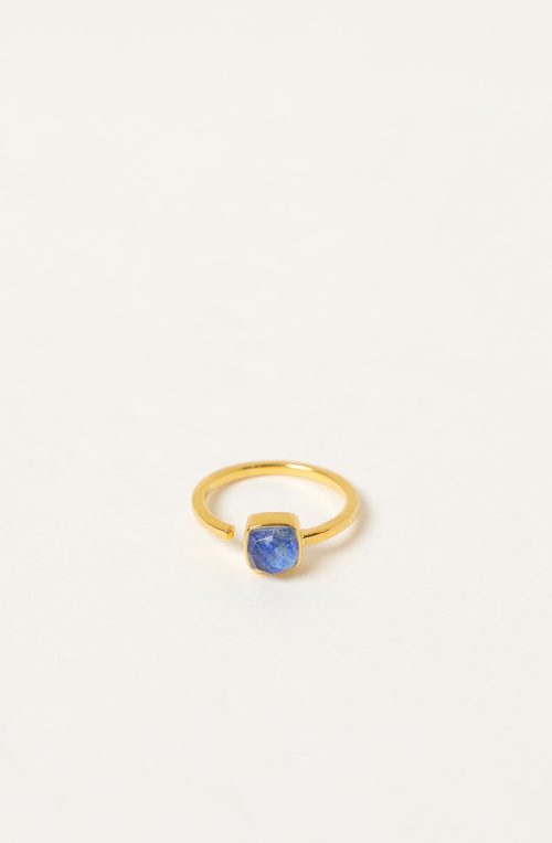 Anello aperto con doppia pietra