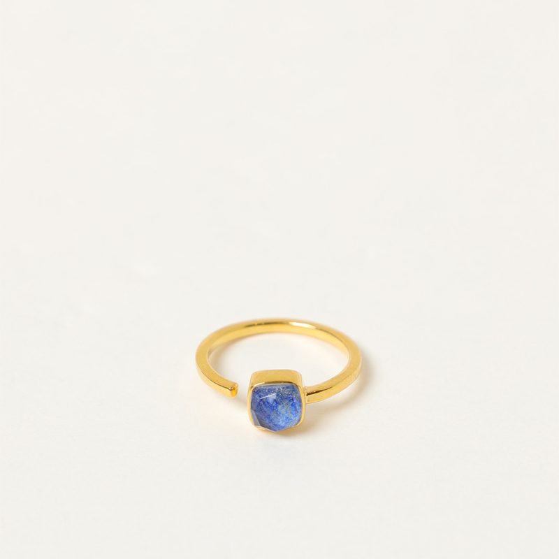 Anello aperto con doppia pietra