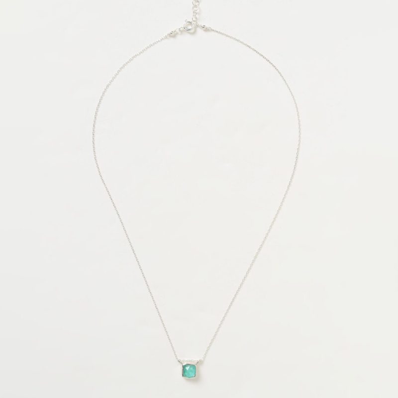 Collana doppia pietra quadrato