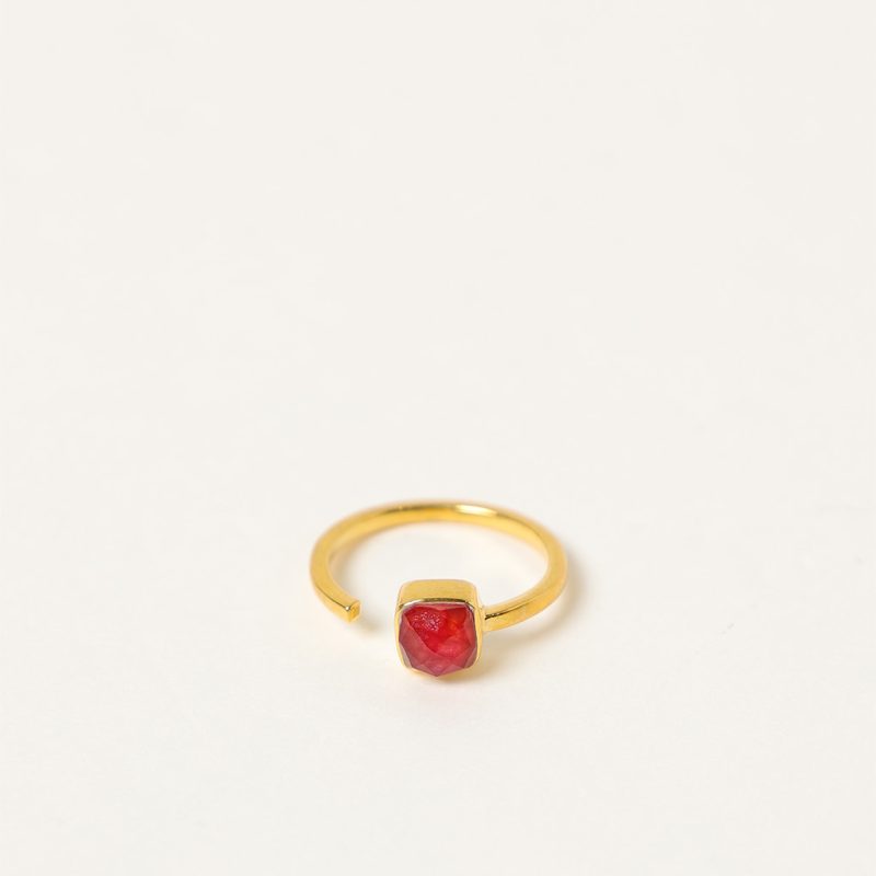 Anello aperto con doppia pietra