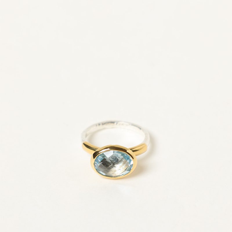 Anello bicolor con topazio