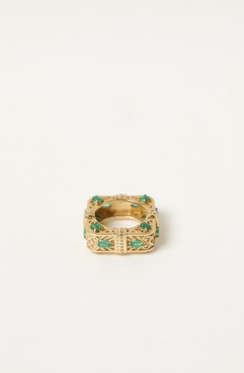 Anello con smeraldi