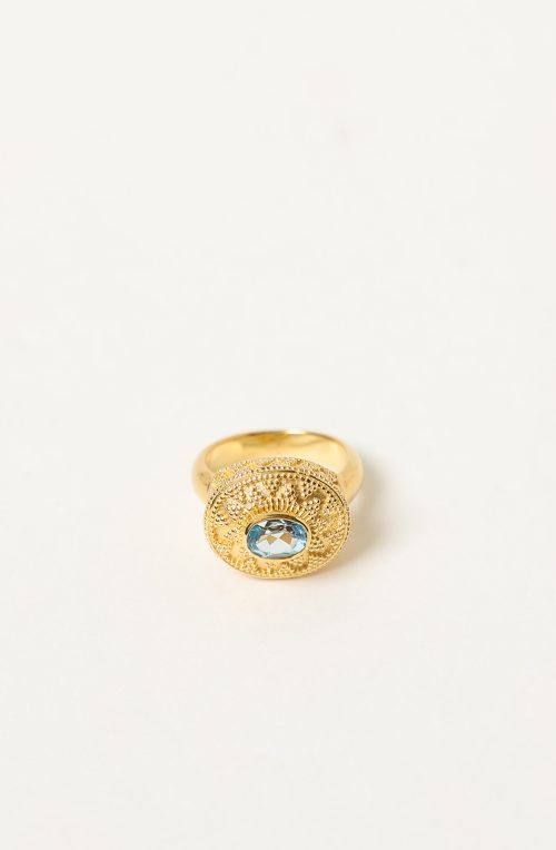 Anello microgranulato e topazio