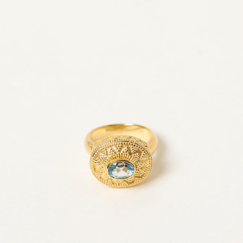 Anello microgranulato e topazio