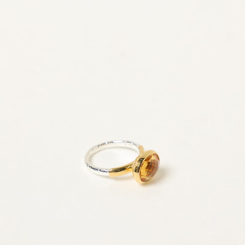 Anello bicolor con citrino