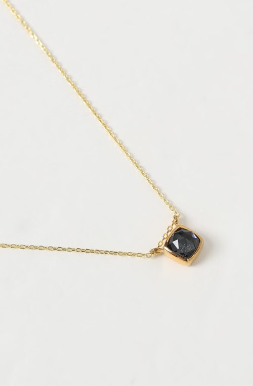 Collana doppia pietra quadrato