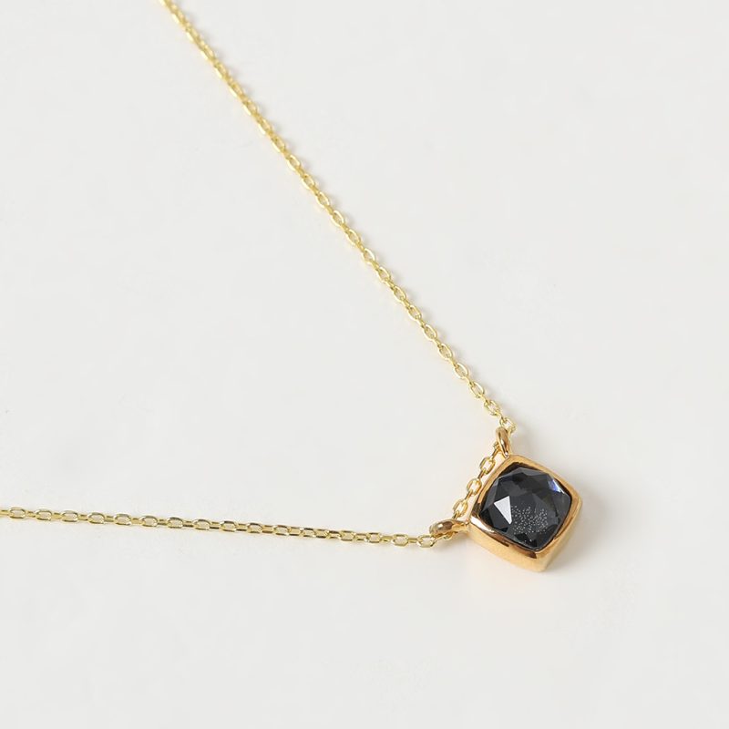 Collana doppia pietra quadrato