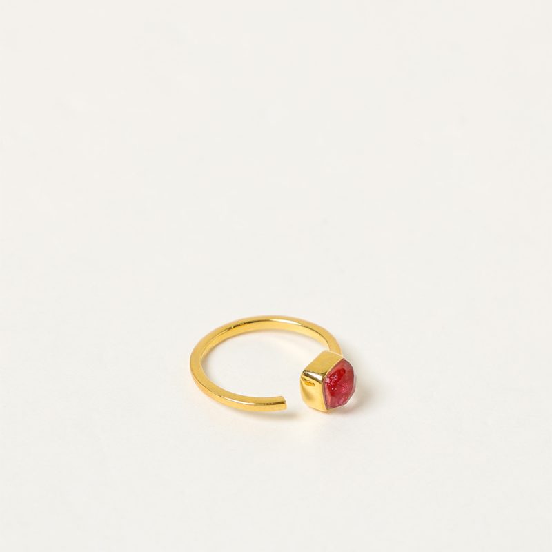 Anello aperto con doppia pietra