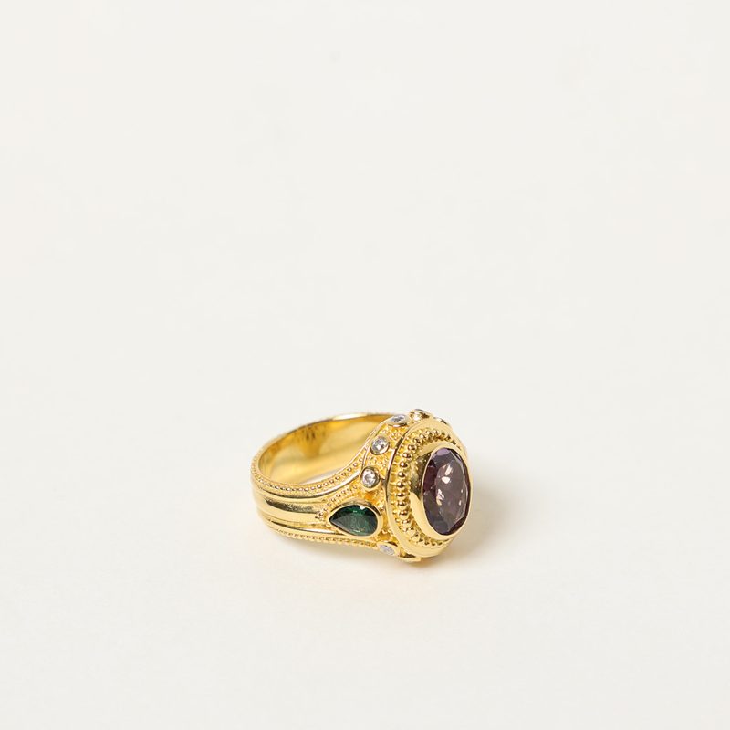 Anello bizantino con ametista