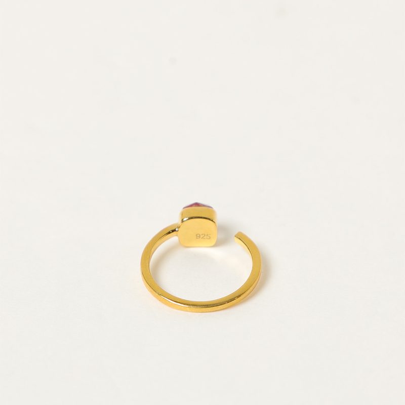 Anello aperto con doppia pietra