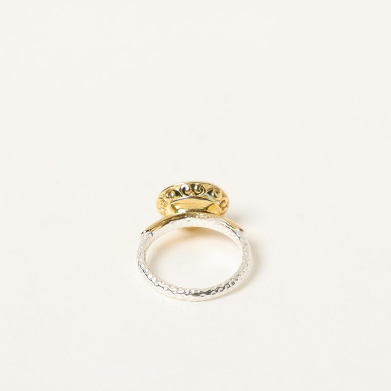 Anello bicolor con topazio