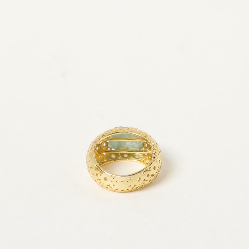 Anello fascia con calcedonio grezzo